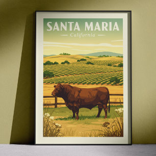 Vintage Santa Maria California Poster