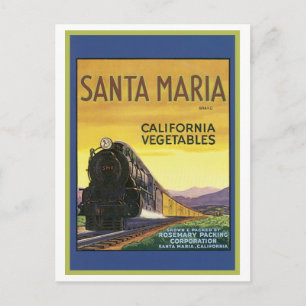 Vintage Santa Maria California Vegetables Crate La Postcard