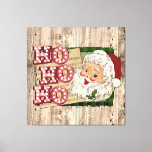 Vintage Santa Marquee Lights Ho Ho Ho Canvas Print