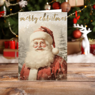 Vintage Santa Merry Christmas Card