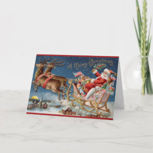 Vintage Santa Merry Christmas Greeting Card