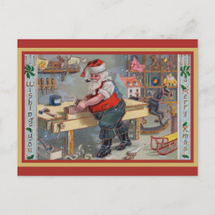 Vintage Santa Merry Christmas Greetings Postcard