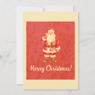 Vintage Santa Merry Christmas Holiday Card