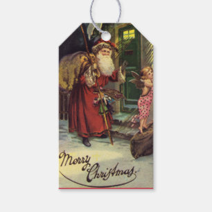 Vintage  Santa Merry Christmas Holiday Gift Tags