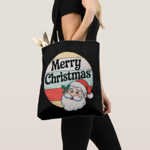 Vintage Santa Merry Christmas Old Xmas Fashioned Tote Bag