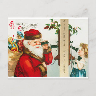 Vintage Santa Merry Christmas Postcard