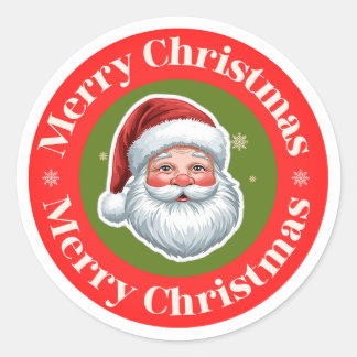Vintage Santa Merry Christmas Sticker