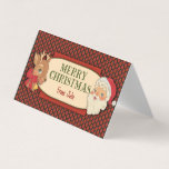 Vintage Santa Merry Christmas Treat Bag Topper Business Card<br><div class="desc">Our Vintage Merry Christmas treat bag toppers are perfect for your Christmas party favours. Fill your cellophane treat bags with candies,  cookies,  or goodies then top with one of these treat bag toppers for your holiday gathering.</div>