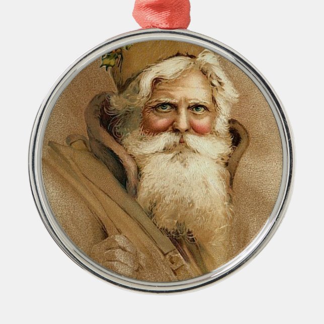Vintage Santa Metal Tree Decoration (Front)