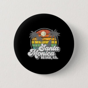 Vintage Santa Monica Beach California Surf Surfing 6 Cm Round Badge