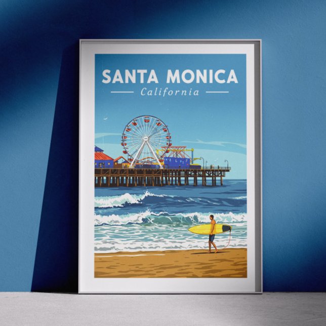 Vintage Santa Monica California Poster (Creator Uploaded)