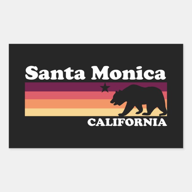 Vintage Santa Monica California Rectangular Sticker (Front)
