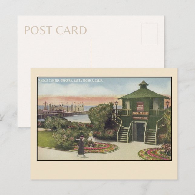 Vintage Santa Monica Camera Obscura Postcard (Front/Back)
