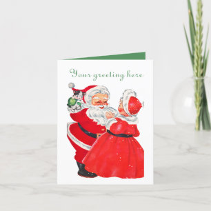 Vintage Santa Mrs. Claus Christmas  Holiday Card