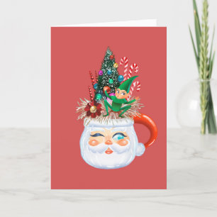 Vintage Santa Mug Holiday Card