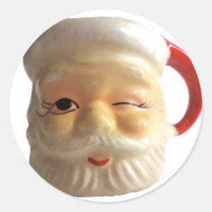 Vintage Santa Mug Stickers (Winking)