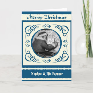 Vintage Santa Nephew & His Partner Christmas Holiday Card