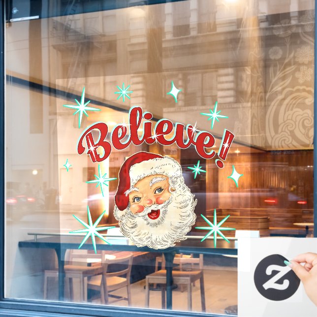 Vintage Santa No 6 Window Cling (Cafe Window)