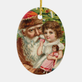 vintage_santa_old_christmas_oval _ornament ceramic tree decoration