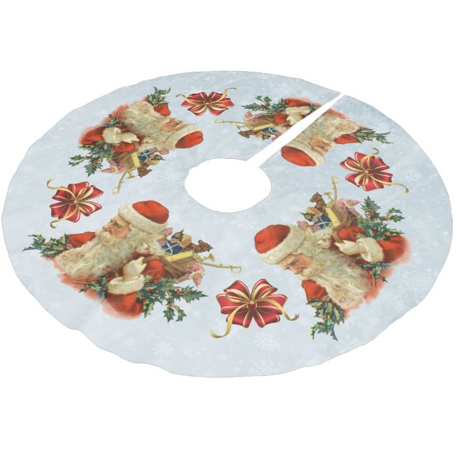 vintage santa or st nick tree skirt (Angled)
