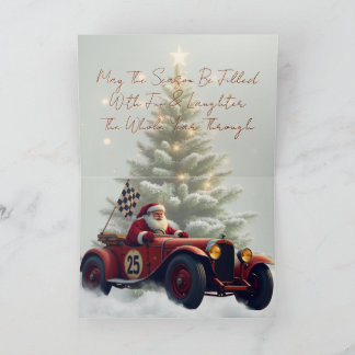 Vintage Santa Paper Christmas Holiday Card