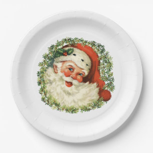 Vintage Santa Paper Plate