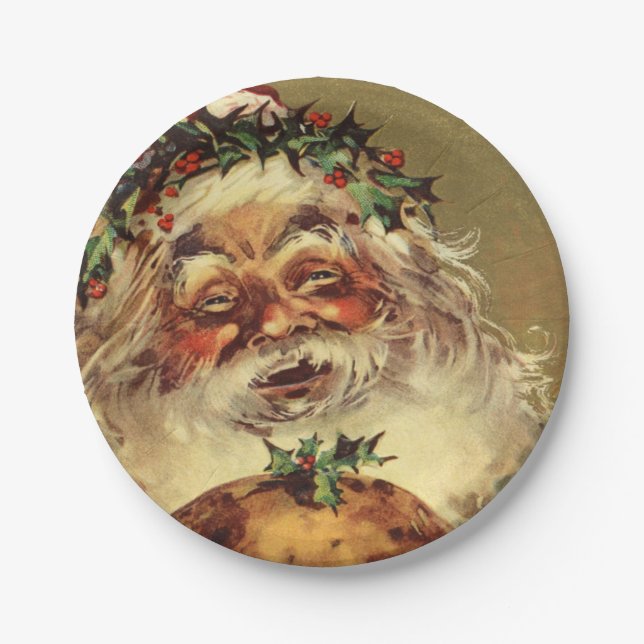 Vintage Santa Paper Plate (Front)
