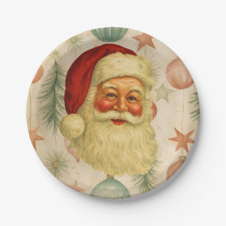 Vintage Santa Paper Plates