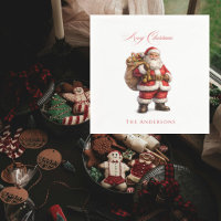 Vintage Santa Personalised Merry Christmas