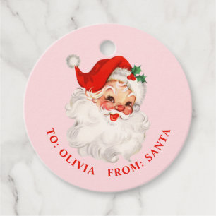 Vintage santa pink and red gift favour tags