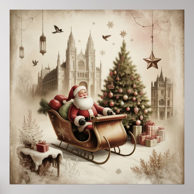 Vintage Santa Poster (Front)