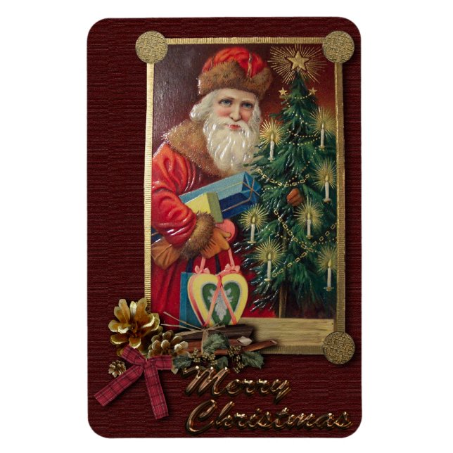 Vintage Santa Premium Magnet (Vertical)