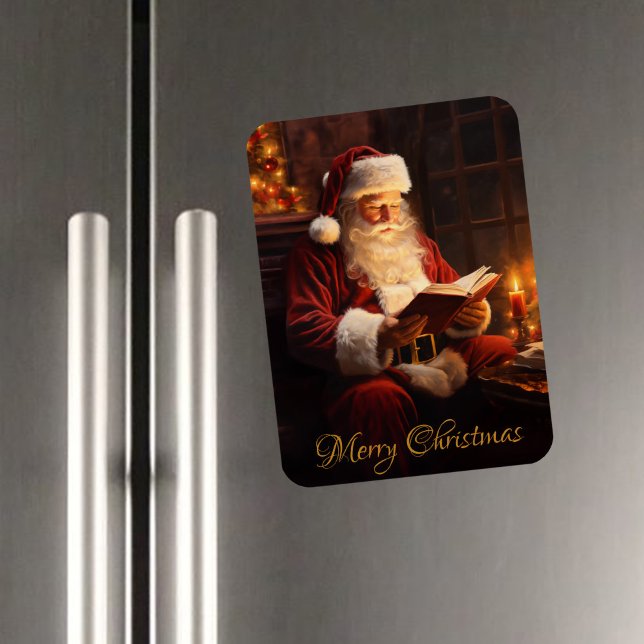 Vintage Santa Reading a Book Magnet (Creator Uploaded)
