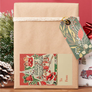 Vintage Santa Rectangular Sticker