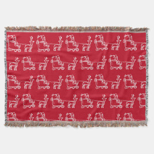 Vintage Santa Red Festive Jolly Classic Retro Throw Blanket
