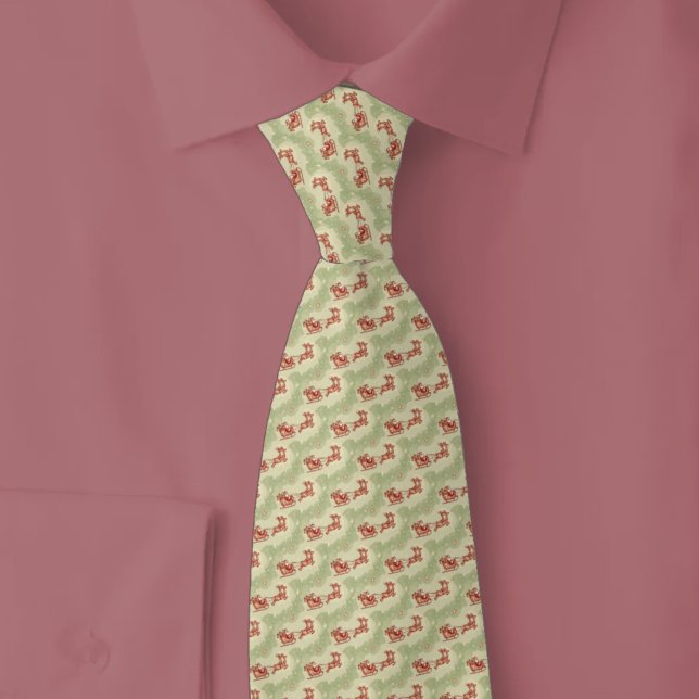 Vintage Santa & Reindeer Tie (Creator Uploaded)