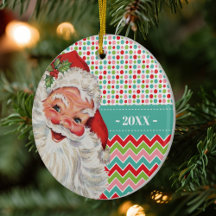 Vintage Santa Retro Colours Photo Double Sided