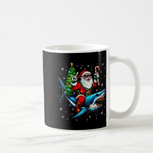 Vintage Santa Rock On Ride Shark Christmas Tree Xm Coffee Mug