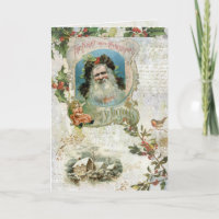Vintage Santa, Rustic Landscape & Music Collage