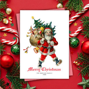 Vintage Santa Sack of Toys Non-Photo Holiday Card