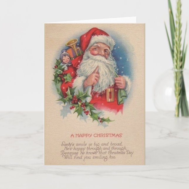 Vintage Santa "Santy" Christmas Greeting Card (Front)