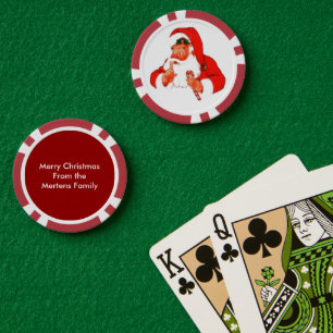 Vintage Santa Says Shh Quiet Personalise Message Poker Chips