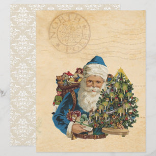 Vintage Santa Scrapbook Paper - Vintage Christmas