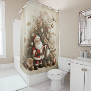 Vintage Santa Shower Curtain