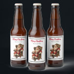 Vintage Santa Sitting in a Comfy Chair Christmas Beer Bottle Label<br><div class="desc">Bottle labels with a vintage style image featuring classic Santa Claus sitting in an old-fashioned arm chair. Lovely traditional Christmas design.</div>