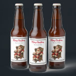 Vintage Santa Sitting in a Comfy Chair Christmas Beer Bottle Label<br><div class="desc">Bottle labels with a vintage style image featuring classic Santa Claus sitting in an old-fashioned arm chair. Lovely traditional Christmas design.</div>