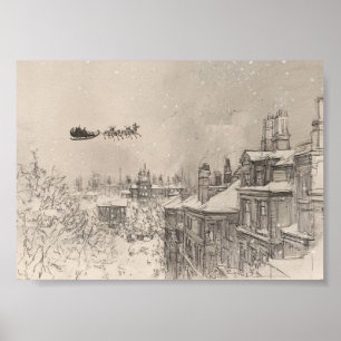 Vintage Santa Sleigh – Cozy Christmas Poster