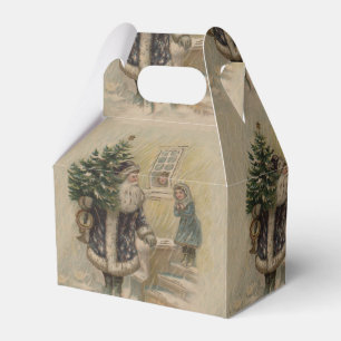Vintage Santa Snow Christmas Tree Favour Box