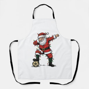 Vintage Santa Soccer Christmas Sports Shirt_1 Apron