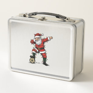 Vintage Santa Soccer Christmas Sports Shirt_1 Metal Lunch Box